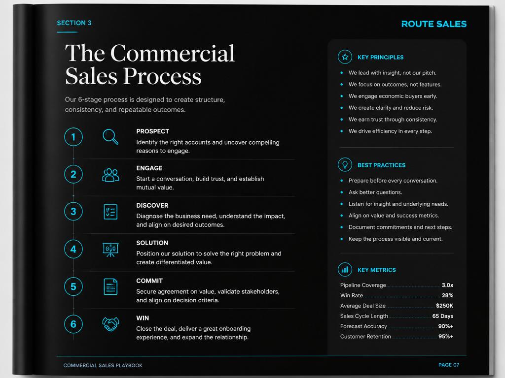 Material Route Sales — Página de Playbook